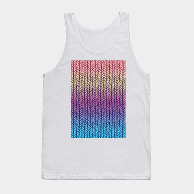 Rainbow Gradient Chunky Knit Pattern Tank Top by micklyn